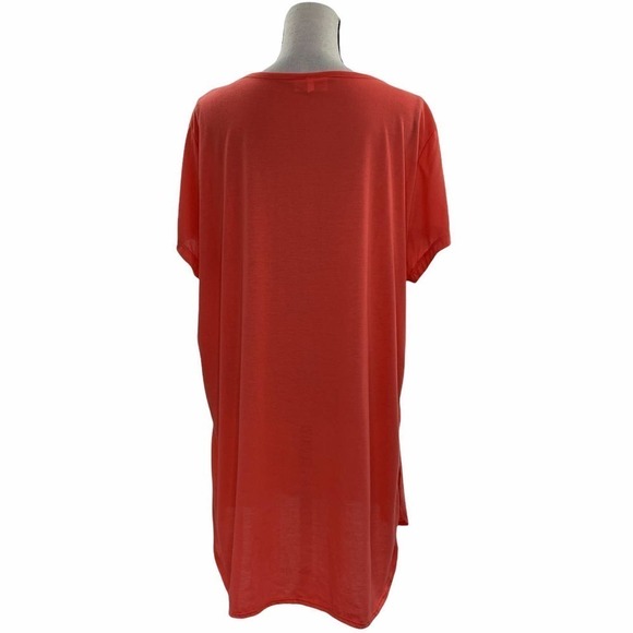 BOBBIE Brooks Red High Low Short Sleeve Blouse - Picture 2 of 11